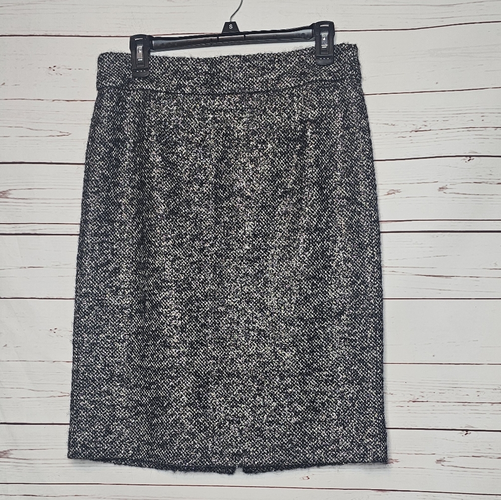 J. Crew Oona Metallic Wool Blend Tweed Pencil Skirt